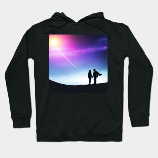 Valentine Wall Art -  Cosmic Sunset - Unique Valentine Fantasy Planet Landsape - Photo print, canvas, artboard print Hoodie